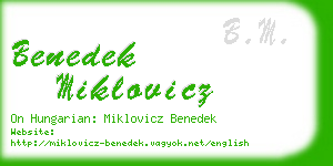 benedek miklovicz business card